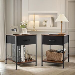 Pirlo Plush 2PC Bedside Tables Industrial Bedroom Rustic Brown Furniture Brown Pirlo Plush 2PC Bedside Tables Industrial Bedroom Rustic Brown Furniture Brown