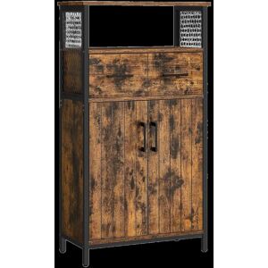 FURNOS Multipurpose Kitchen Sideboard Buffet Cabinet Rustic Style Furniture in Brown Brown FURNOS Multipurpose Kitchen Sideboard Buffet Cabinet Rustic Style Furniture in Brown Brown