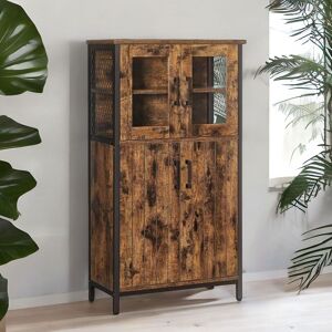 FURNOS Multipurpose Kitchen Sideboard Buffet Cabinet With Doors in Brown Brown FURNOS Multipurpose Kitchen Sideboard Buffet Cabinet With Doors in Brown Brown