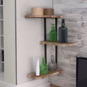 Pirlo Plush 3 Tier Wall Mounted Floating Corner Shelf Rustic Brown Brown Pirlo Plush 3 Tier Wall Mounted Floating Corner Shelf Rustic Brown Brown