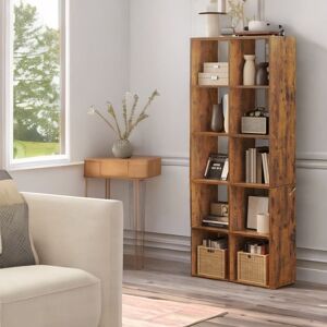 Rafaelo Mobilia 10 Cube Book Shelf Industrial Rustic Brown Brown Rafaelo Mobilia 10 Cube Book Shelf Industrial Rustic Brown Brown