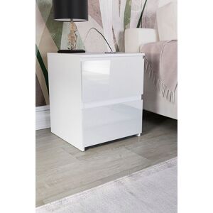 Home Discount Vida Designs Glinton 'HIGH GLOSS 2 Drawer Bedside Chest' Storage Bedroom Furniture in White White Home Discount Vida Designs Glinton 'HIGH GLOSS 2 Drawer Bedside Chest' Storage Bedroom Furniture in White White