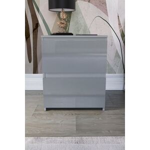 Home Discount Vida Designs Glinton 'HIGH GLOSS 2 Drawer Bedside Chest' Storage Bedroom Furniture in Grey Grey Home Discount Vida Designs Glinton 'HIGH GLOSS 2 Drawer Bedside Chest' Storage Bedroom Furniture in Grey Grey