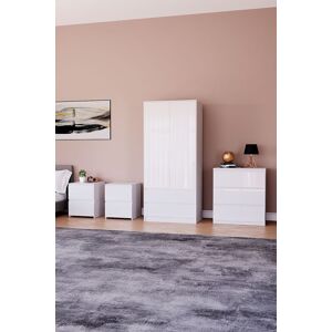Home Discount Vida Designs Glinton 4 Piece Bedroom Set Storage Furniture (2 Drawer Bedside Chest x2, 3 Drawer Chest, 2 Door 2 Drawer Wardrobe) White Home Discount Vida Designs Glinton 4 Piece Bedroom Set Storage Furniture (2 Drawer Bedside Chest x2, 3 Drawer Chest, 2 Door 2 Drawer Wardrobe) White