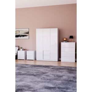 Home Discount Vida Designs Glinton 4 Piece Bedroom Set Storage Furniture (2 Drawer Bedside Chest x2, 4 Drawer Chest, 3 Door 2 Drawer Wardrobe) White Home Discount Vida Designs Glinton 4 Piece Bedroom Set Storage Furniture (2 Drawer Bedside Chest x2, 4 Drawer Chest, 3 Door 2 Drawer Wardrobe) White