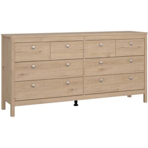 Furniture To Go Madrid Double Dresser 4+4 drawers in Jackson Hickory Oak in Light Oak Light Oak Furniture To Go Madrid Double Dresser 4+4 drawers in Jackson Hickory Oak in Light Oak Light Oak