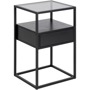 Furniture To Go Randolf Bedside Table in Black with Smoked Glass Black Furniture To Go Randolf Bedside Table in Black with Smoked Glass Black
