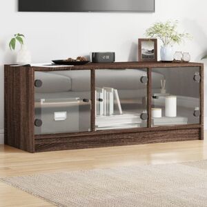 Berkfield Home TV Cabinet with Glass Doors Brown Oak 102x37x42 cm Size: 102 x 37 x 42 cm Brown 102 x 37 x 42 cm Berkfield Home TV Cabinet with Glass Doors Brown Oak 102x37x42 cm Size: 102 x 37 x 42 cm Brown 102 x 37 x 42 cm