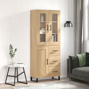 Berkfield Home Highboard Sonoma Oak 69.5x34x180 cm Engineered Wood in Brown Brown 69.5x34x180 cm Berkfield Home Highboard Sonoma Oak 69.5x34x180 cm Engineered Wood in Brown Brown 69.5x34x180 cm