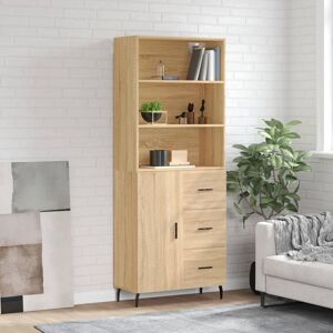 Berkfield Home Highboard Sonoma Oak 69.5x34x180 cm Engineered Wood in Brown Brown 69.5x34x180 cm Berkfield Home Highboard Sonoma Oak 69.5x34x180 cm Engineered Wood in Brown Brown 69.5x34x180 cm