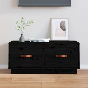 Berkfield Home TV Cabinet Black 80x34x35 cm Solid Wood Pine Size: 80 x 34 x 35 cm Black 80 x 34 x 35 cm Berkfield Home TV Cabinet Black 80x34x35 cm Solid Wood Pine Size: 80 x 34 x 35 cm Black 80 x 34 x 35 cm