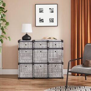 SONGMICS 9-Cube Storage Unit with Drawer Boxes Closet Organiser Bookcase in Light Grey Light Grey SONGMICS 9-Cube Storage Unit with Drawer Boxes Closet Organiser Bookcase in Light Grey Light Grey
