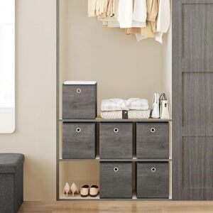 SONGMICS Cube Storage Containers Durable Oxford Fabric Bin Set in Charcoal Charcoal SONGMICS Cube Storage Containers Durable Oxford Fabric Bin Set in Charcoal Charcoal