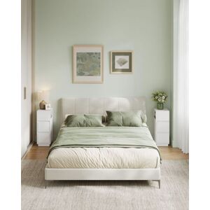 VASAGLE Set of 2 Slim Narrow Bedside Tables Drawers Open Compartment in White White VASAGLE Set of 2 Slim Narrow Bedside Tables Drawers Open Compartment in White White