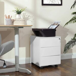 SONGMICS Pre Assembled Lockable File Cabinet 3 Drawers Office Storage in White White SONGMICS Pre Assembled Lockable File Cabinet 3 Drawers Office Storage in White White
