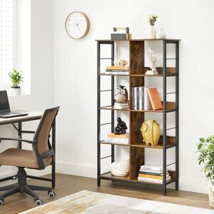 VASAGLE 8 Compartment Industrial Bookcase Open Storage Unit Office Study in Brown Brown VASAGLE 8 Compartment Industrial Bookcase Open Storage Unit Office Study in Brown Brown