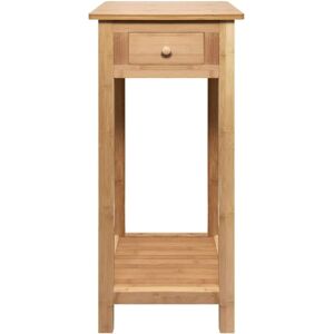 Hygrad Built to Survive Bamboo Tall Side Bedroom Living Room Nightstand w/ Drawer & Lower Shelf - Slim Bedside Table for Telephone, Hallway or Narrow Natural Hygrad Built to Survive Bamboo Tall Side Bedroom Living Room Nightstand w/ Drawer & Lower Shelf - Slim Bedside Table for Telephone, Hallway or Narrow Natural