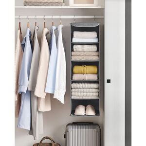 SONGMICS Vertical Closet Organizer Hanging Storage Collapsible Shelves in Dark Grey Dark Grey SONGMICS Vertical Closet Organizer Hanging Storage Collapsible Shelves in Dark Grey Dark Grey