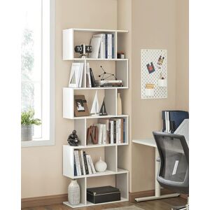 VASAGLE Freestanding 6 Tier Bookshelf Room Divider Display Shelf in White White VASAGLE Freestanding 6 Tier Bookshelf Room Divider Display Shelf in White White