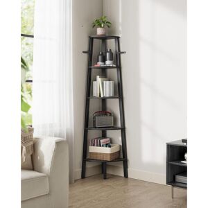 VASAGLE 5-Tier Industrial Corner Ladder Shelf Plant Stand Bookcase in Black Black VASAGLE 5-Tier Industrial Corner Ladder Shelf Plant Stand Bookcase in Black Black