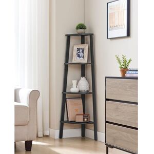 VASAGLE 4-Tier Industrial Corner Ladder Shelf Plant Stand Bookcase in Black Black VASAGLE 4-Tier Industrial Corner Ladder Shelf Plant Stand Bookcase in Black Black