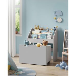 SONGMICS Kids Toy Storage & Bookshelf with Wheels & Shelves in Grey Grey SONGMICS Kids Toy Storage & Bookshelf with Wheels & Shelves in Grey Grey
