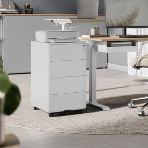 SONGMICS Lockable 4 Drawer Mobile File Cabinet Pre Assembled Office in White White SONGMICS Lockable 4 Drawer Mobile File Cabinet Pre Assembled Office in White White