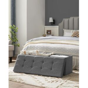 SONGMICS Large Storage Ottoman Bench Folding Foot Rest End Bed Easy Assembly in Dark Grey Dark Grey SONGMICS Large Storage Ottoman Bench Folding Foot Rest End Bed Easy Assembly in Dark Grey Dark Grey