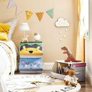 SONGMICS Set of 3 Kids Storage Stackable Toy Boxes Folding Organizers in Cream Cream SONGMICS Set of 3 Kids Storage Stackable Toy Boxes Folding Organizers in Cream Cream