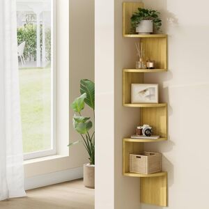 VASAGLE 5 Tier Corner Wall Shelf for Display & Decoration in Yellow Yellow VASAGLE 5 Tier Corner Wall Shelf for Display & Decoration in Yellow Yellow
