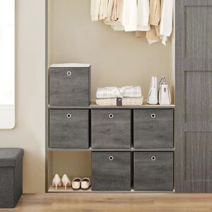 SONGMICS Large Storage Cube Set Oxford Fabric Bins Handles Organizers in Charcoal Charcoal SONGMICS Large Storage Cube Set Oxford Fabric Bins Handles Organizers in Charcoal Charcoal