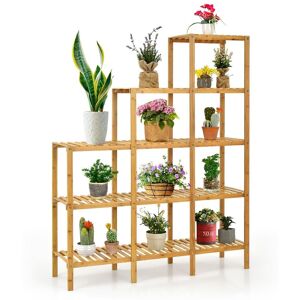 Costway 5-Tier Bamboo Plant Holder Stand Plant Shelf Storage Organizer Display Rack in Natural Natural Costway 5-Tier Bamboo Plant Holder Stand Plant Shelf Storage Organizer Display Rack in Natural Natural
