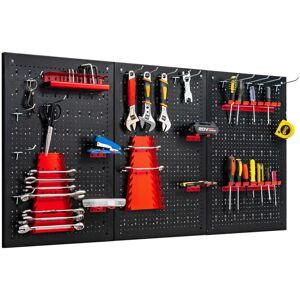 Costway Pegboard Wall Organizer Kit Garage Storage w/ Drill Bit Storage Rack in Black Black Costway Pegboard Wall Organizer Kit Garage Storage w/ Drill Bit Storage Rack in Black Black
