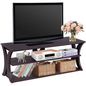 Costway 3-Tier TV Stand Media Console Table Modern Storage Cabinet for TVs up to 45" in Dark Brown Dark Brown Costway 3-Tier TV Stand Media Console Table Modern Storage Cabinet for TVs up to 45" in Dark Brown Dark Brown