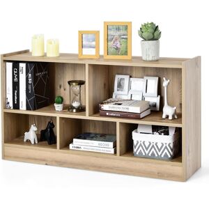 Costway Kids Storage Shelf Unit 5-Cubby Wooden Children Bookcase Toy Storage Organizer in Brown Brown Costway Kids Storage Shelf Unit 5-Cubby Wooden Children Bookcase Toy Storage Organizer in Brown Brown