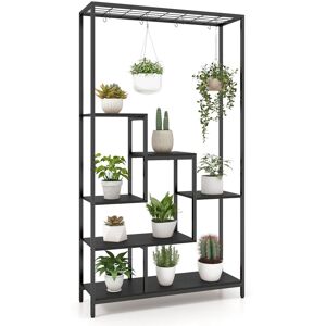 Costway 6-tier Tall Plant Stand 180cm Metal Corner Plant Shelf Display Rack-Black in Black Black Costway 6-tier Tall Plant Stand 180cm Metal Corner Plant Shelf Display Rack-Black in Black Black