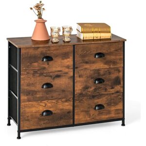 Costway 6 Drawers Dresser Organizer 2-Tier Fabric Storage Organizer Chest of Drawers in Brown Brown Costway 6 Drawers Dresser Organizer 2-Tier Fabric Storage Organizer Chest of Drawers in Brown Brown