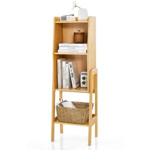 Costway 4 Tier Bamboo Bookshelf Free Standing Tall Bookcase Storage Organizer Rack Shelf in Natural Natural Costway 4 Tier Bamboo Bookshelf Free Standing Tall Bookcase Storage Organizer Rack Shelf in Natural Natural