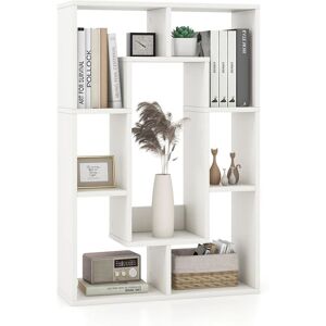 Costway 7-Cube Bookcase Wooden Storage Geometric Bookshelf Corner Decorative Display in White White Costway 7-Cube Bookcase Wooden Storage Geometric Bookshelf Corner Decorative Display in White White