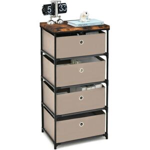 Costway 4 Drawer Fabric Dresser Storage 4-Tier Organizer Tower Dresser Nightstand w/ Drawers in Brown Brown Costway 4 Drawer Fabric Dresser Storage 4-Tier Organizer Tower Dresser Nightstand w/ Drawers in Brown Brown