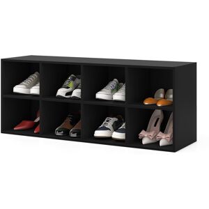 Costway 8 Cubes Shoe Bench Entryway Shoe Rack Cabinet with 8 Storage Cubbies in Black Black Costway 8 Cubes Shoe Bench Entryway Shoe Rack Cabinet with 8 Storage Cubbies in Black Black