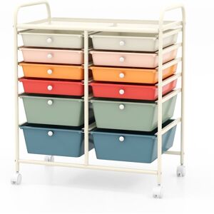 Costway 12 Drawer Rolling Storage Cart Office Lightweight Utility Cart with Lockable Wheels Multicolor Costway 12 Drawer Rolling Storage Cart Office Lightweight Utility Cart with Lockable Wheels Multicolor