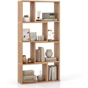 Costway 5-Tier Geometric Bookshelf 120 CM Tall Bookcase Modern 8-Cube Display Shelving in Natural Natural Costway 5-Tier Geometric Bookshelf 120 CM Tall Bookcase Modern 8-Cube Display Shelving in Natural Natural