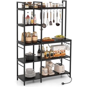 Costway Bakers Rack 5-Tier Coffee Bar Table 159 cm Large Microwave Stand in Black Black Costway Bakers Rack 5-Tier Coffee Bar Table 159 cm Large Microwave Stand in Black Black