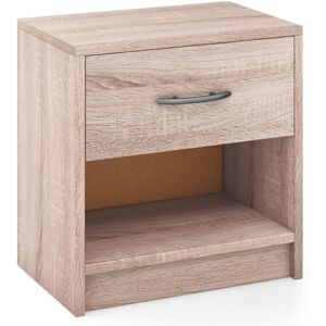 Costway 3-Tier Bedside Table Bedroom Nightstand w/Drawer in Natural Natural Costway 3-Tier Bedside Table Bedroom Nightstand w/Drawer in Natural Natural