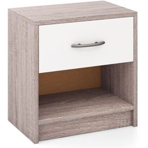 Costway 3-Tier Bedside Table Bedroom Nightstand w/Drawer-Natural+White in Light Grey Light Grey Costway 3-Tier Bedside Table Bedroom Nightstand w/Drawer-Natural+White in Light Grey Light Grey