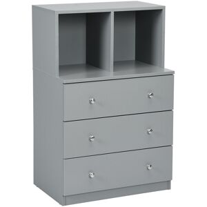 Costway 3-Drawer Chest Storage Cabinet Dresser Freestanding Organizer 2 Cubbies 3 Drawer in Grey Grey Costway 3-Drawer Chest Storage Cabinet Dresser Freestanding Organizer 2 Cubbies 3 Drawer in Grey Grey