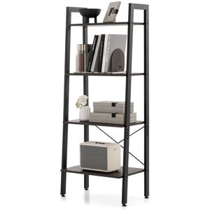 Costway 4-Tier Bookshelf Industrial Display Shelving Unit Standing Storage Shelf in Dark Brown Dark Brown Costway 4-Tier Bookshelf Industrial Display Shelving Unit Standing Storage Shelf in Dark Brown Dark Brown