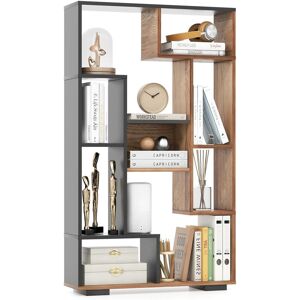 Costway 120cm Tall Bookshelf Modern Geometric Bookcase Book Storage Organizer in Black Black Costway 120cm Tall Bookshelf Modern Geometric Bookcase Book Storage Organizer in Black Black