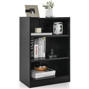 Costway 3-Tier Adjustable Bookcase Bookshelf Modern Display Cabinet w/ Anti-toppling Device in Black Black Costway 3-Tier Adjustable Bookcase Bookshelf Modern Display Cabinet w/ Anti-toppling Device in Black Black